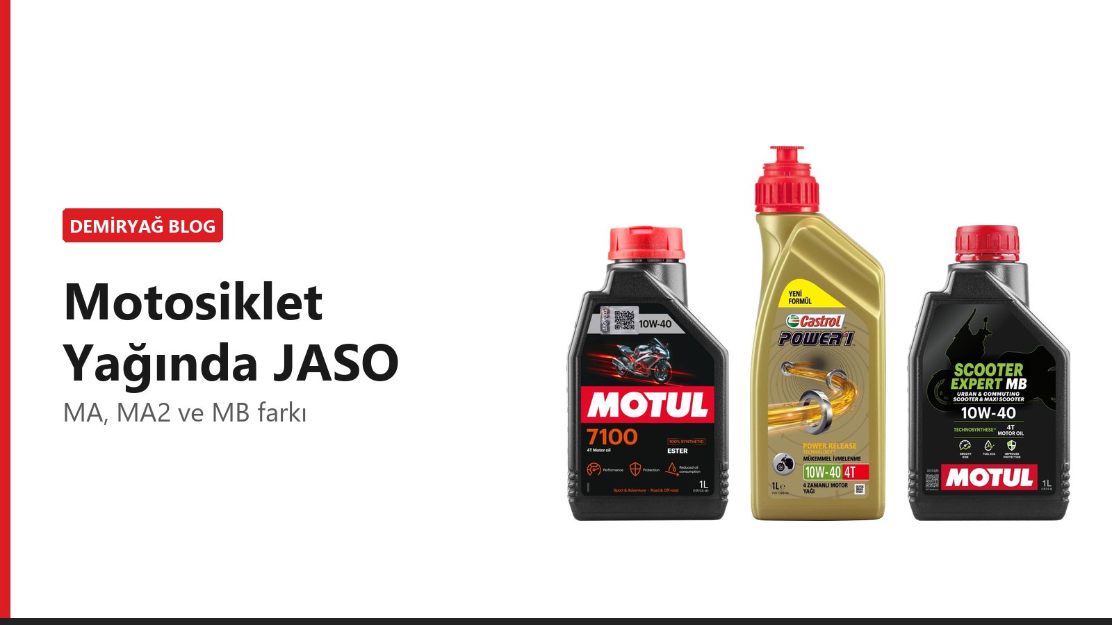 Motosiklet Yağında JASO MA, MA2 ve MB Farkı