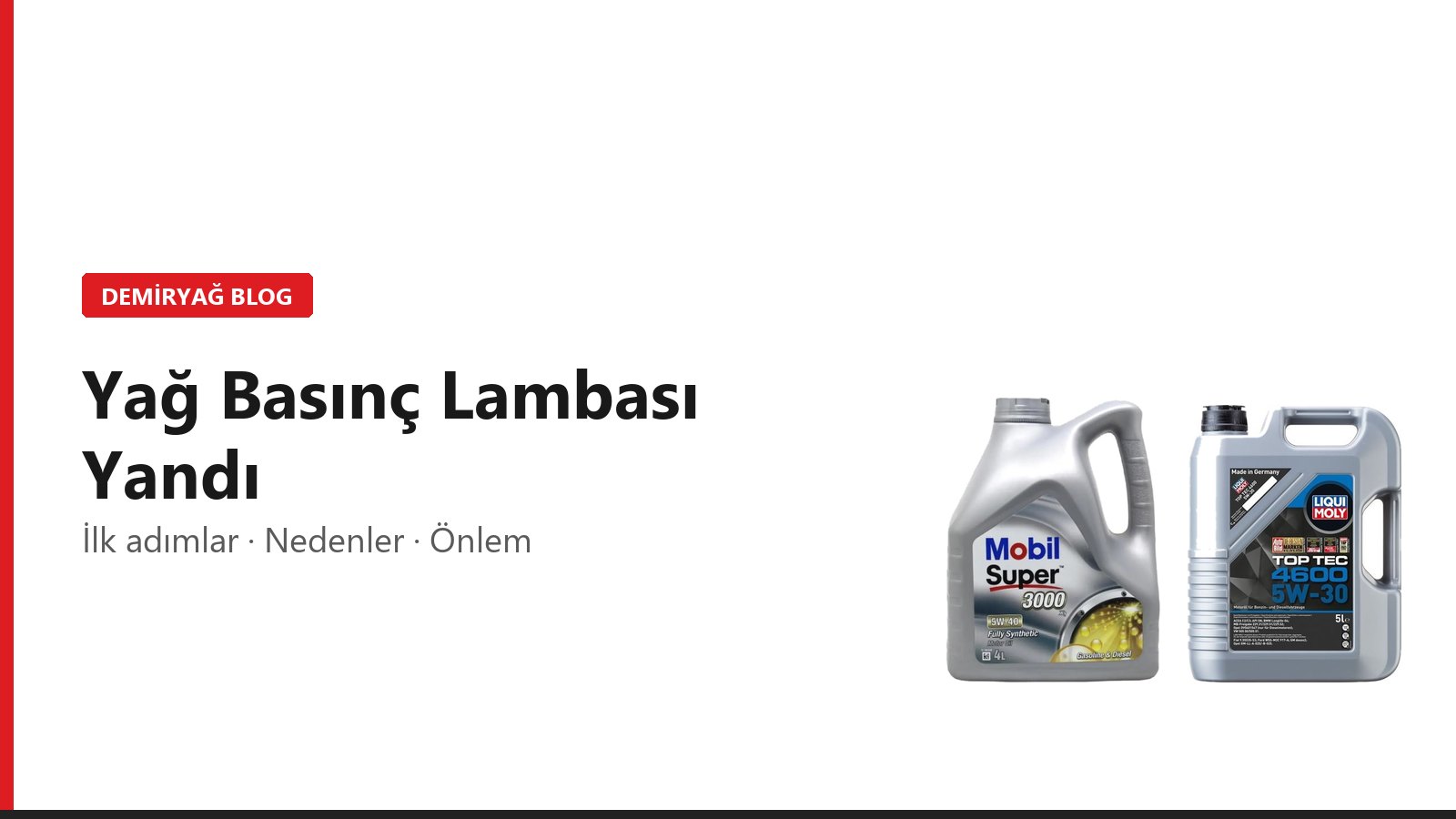 Yağ Basınç Lambası Yandı: Ne Yapılmalı, Nedenleri Neler?