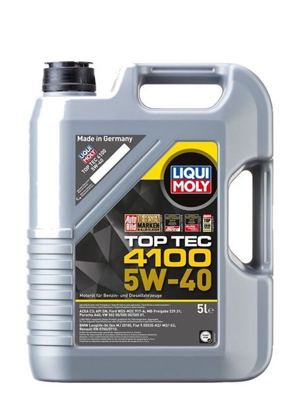 LIQUI MOLY 5W40 Motor Yağı Top Tec 4100 Tam Sentetik